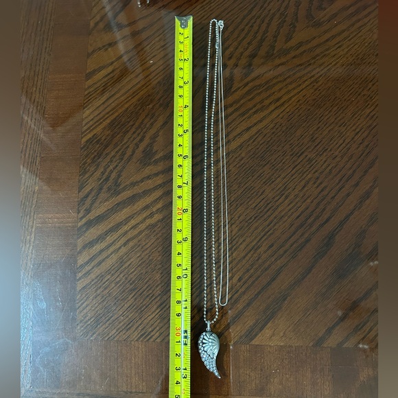 Vintage 925 Sterling Angel Wing Pendant Unisex - Picture 4 of 7